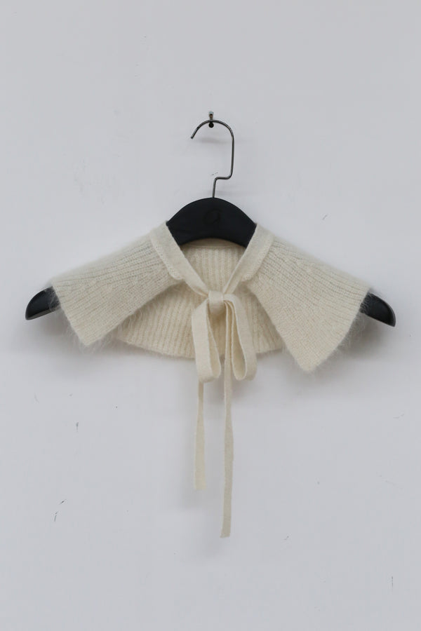 MING MA Mohair Bow Decorative Collar AW21-ACC03-WTMW